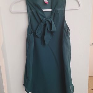Sleeveless green blouse